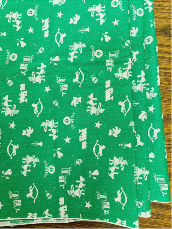 Wamsutta Other - Vintage Christmas Cotton Fabric Wamsutta OTC Green Holiday Print 5 Yds 22" x 44"